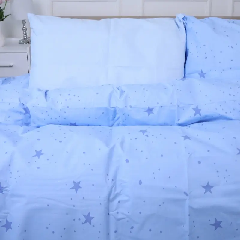 Простыня MirSon Ranforce Elite 17-4748 Star trek 220x240 см голубая (2200008932640) - фото 4