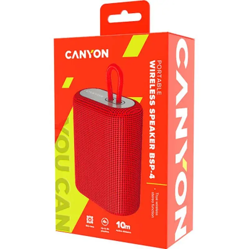 Акустична система Canyon BSP-4 Bluetooth Red (CNE-CBTSP4R) - фото 4