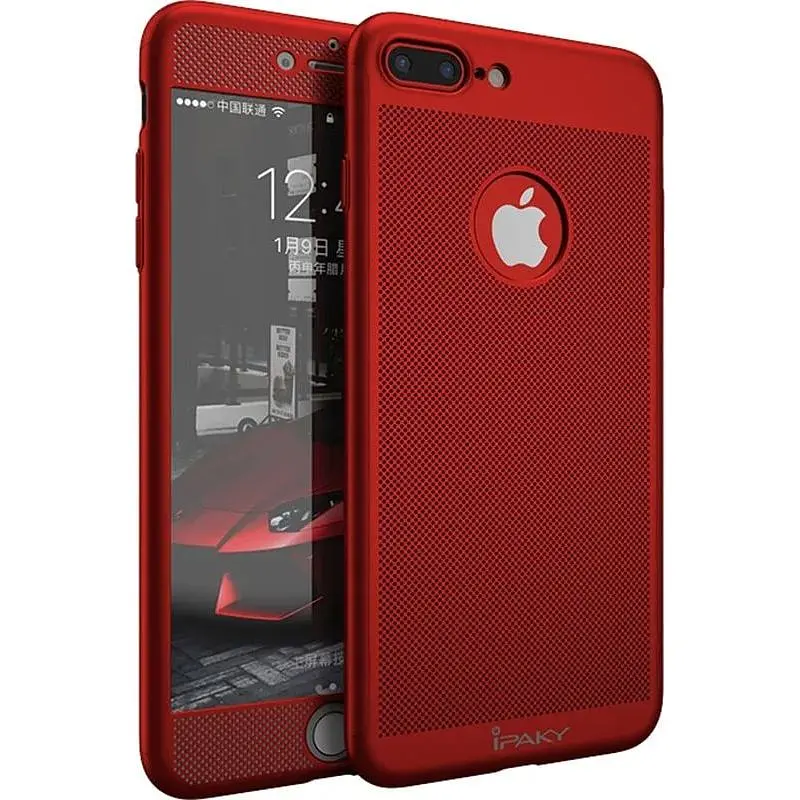 Чохол-накладка iPaky 360 Mesh PC Heat Dissipation cover case 3 in 1 iPhone 7 Plus Red - фото 7