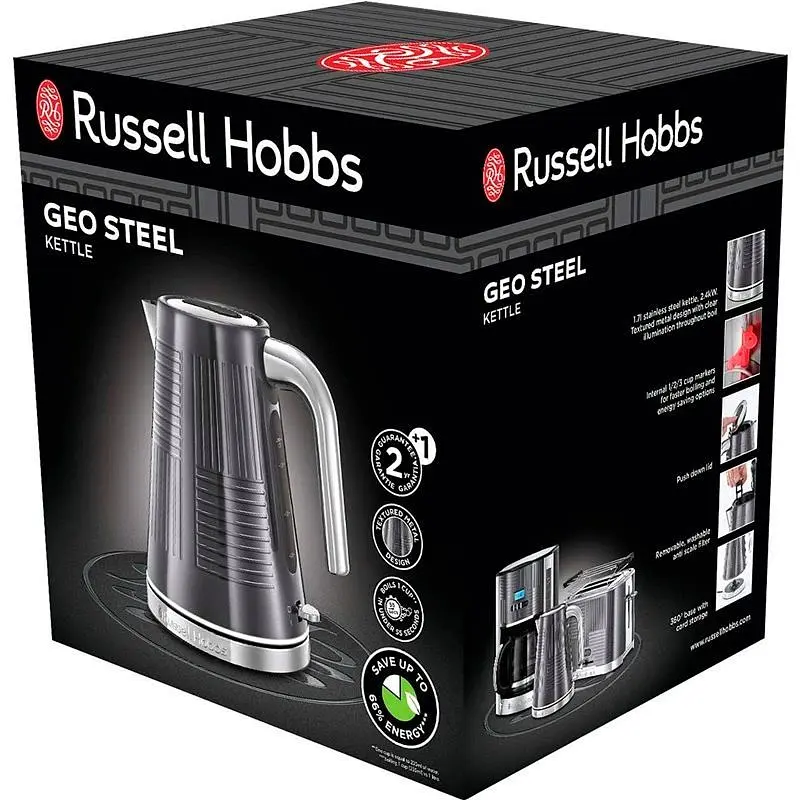 Електрочайник Russell Hobbs Geo Steel 1.7 л чорний (25240-70) - фото 6