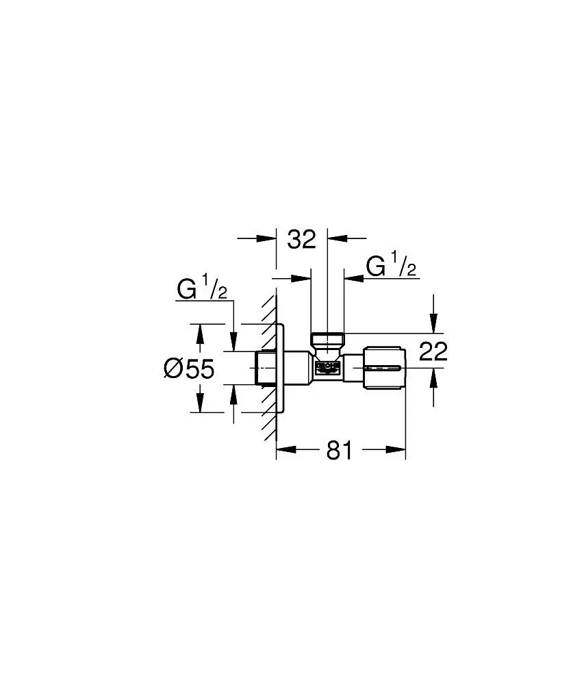 Кутовий вентиль 1/2" Grohe 1023422430, Чорний матовий - фото 3