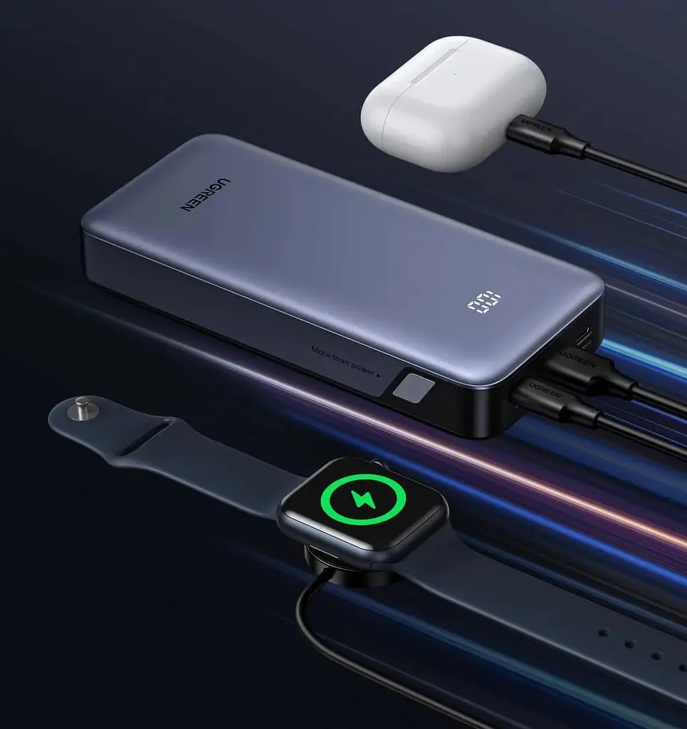Повербанк Ugreen 20000 mAh 30W швидка та назкрізна зарядка з індикатором заряду для телефону та роутера - фото 4