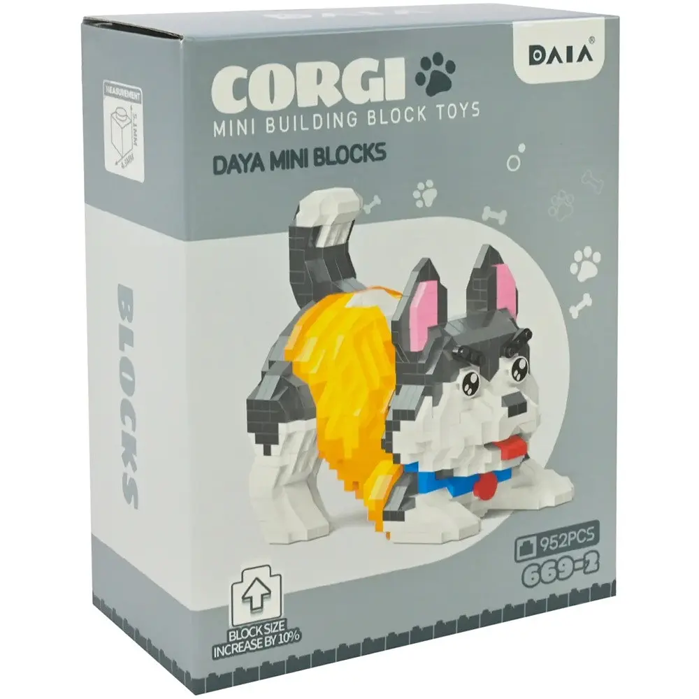 Конструктор міні-блоків Daya Хаскі 952 pcs 3D модель собаки іграшка для дітей і дорослих 8+ - фото 7