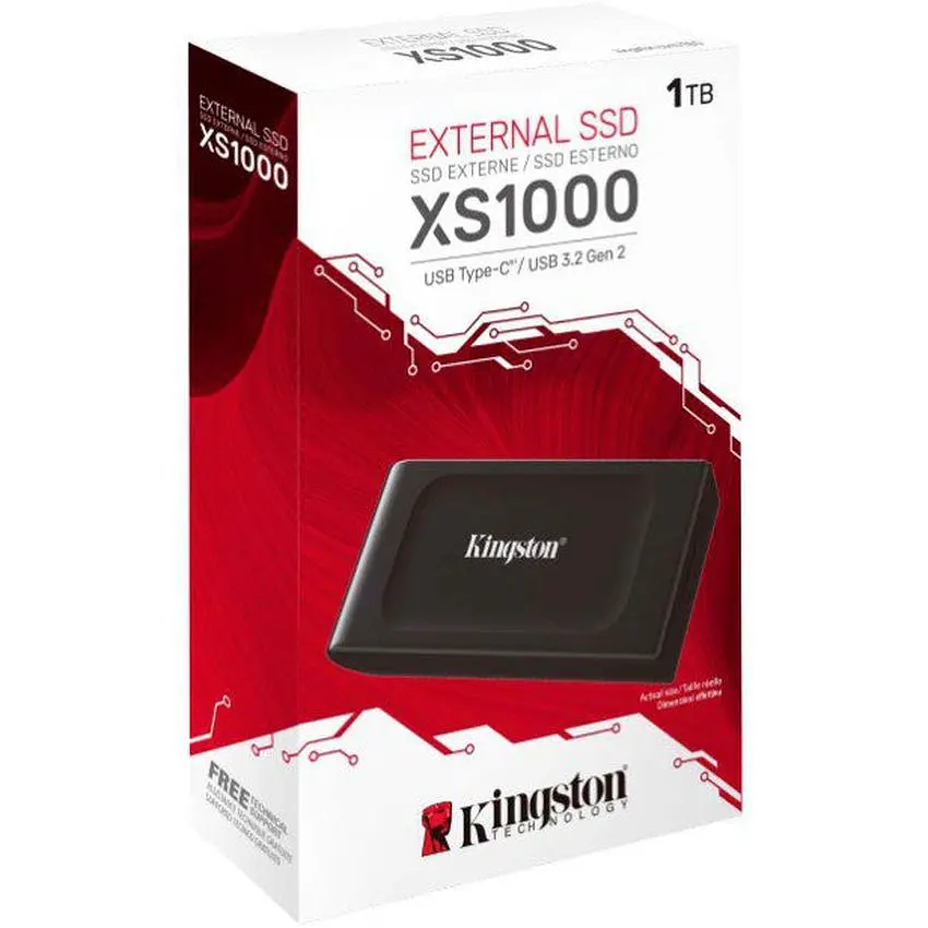  Зовнішній накопичувач SSD Portable USB-С Kingston SXS-1000, 1TB Black - фото 2