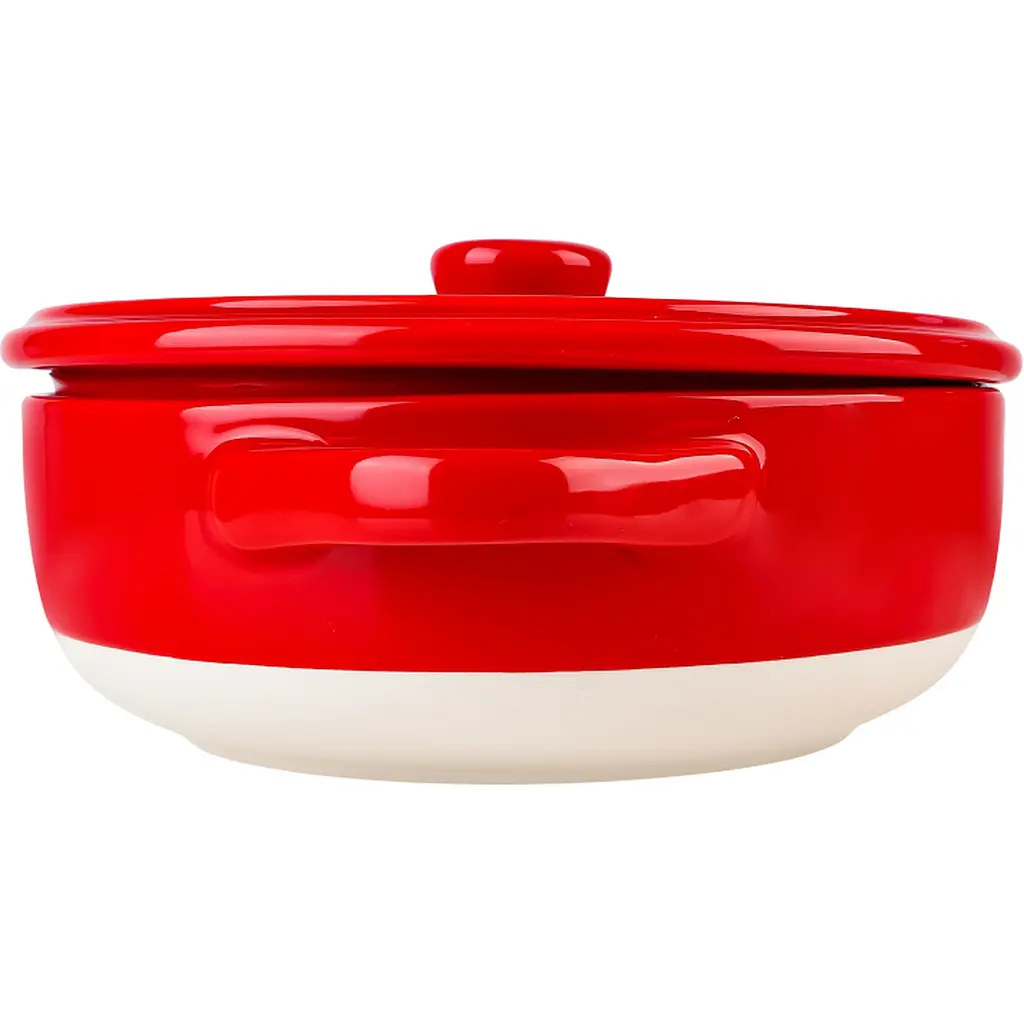 Форма для запекания МВМ My Home круглая с крышкой M 22.5х18х7.5 см (KP-45 M WHITE/RED) - фото 7