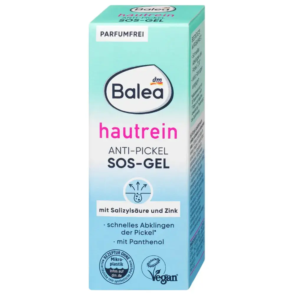 Антибактеріальний гель Balea Hautrein Anti Pickel SOS-Gel проти чорних цяток та прищів 50 мл