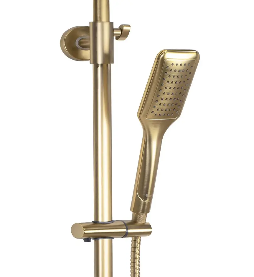 Душевая система Rea Tom brushed gold с термостатом REA-P5004, Золотой - фото 3