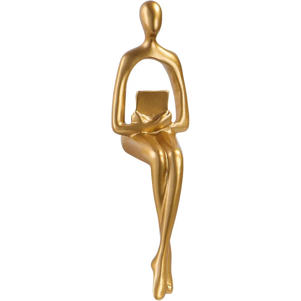 Декоративна статуетка MBM My Home Людина з книгою золота (DH-ST-26 GOLD)
