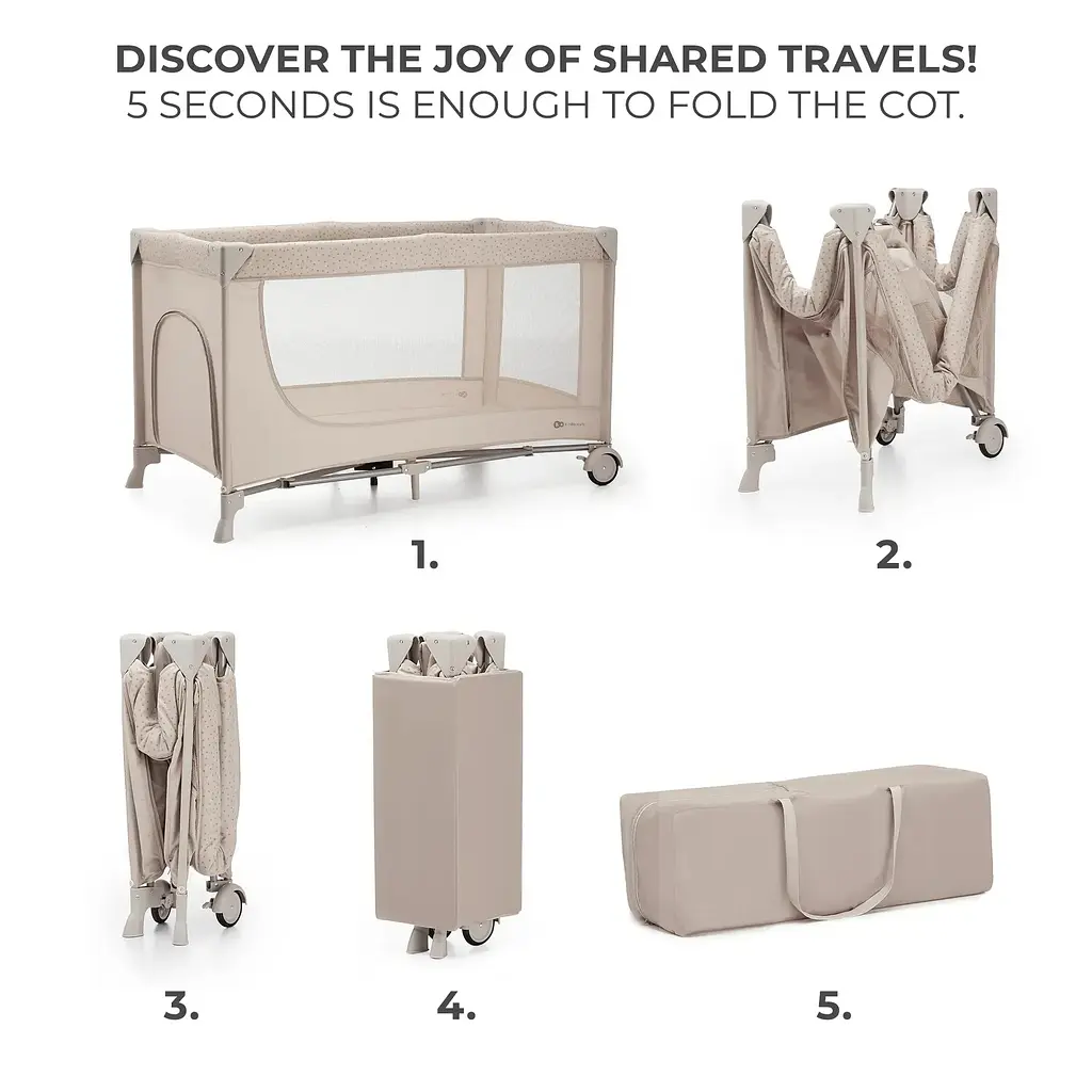 Ліжко-манеж Kinderkraft Joy 2 Beige (KLJOY02BEG00000) - фото 2