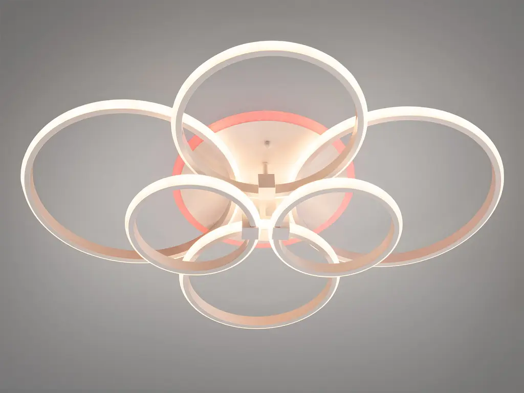 Стельова LED люстра Diasha 2526/6WH LED 3color біла 135Вт пульт димер - фото 2