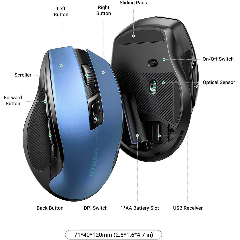 Миша Ugreen MU006 Blue (15064) [88095] - фото 3