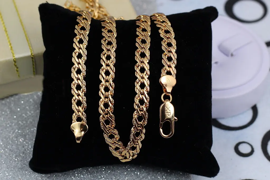 Ланцюг Xuping Jewelry ромб з огранюванням 55 см 6 мм золотистий