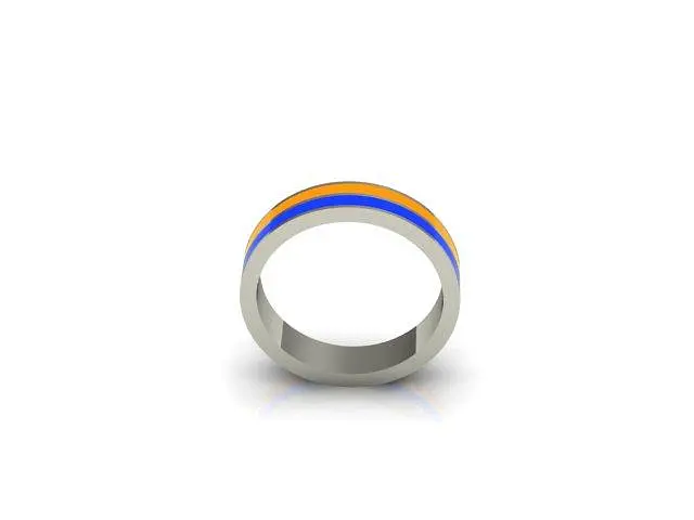 Каблучка з родієвого срібла з емаллю 16.5 SK-0002 - фото 3