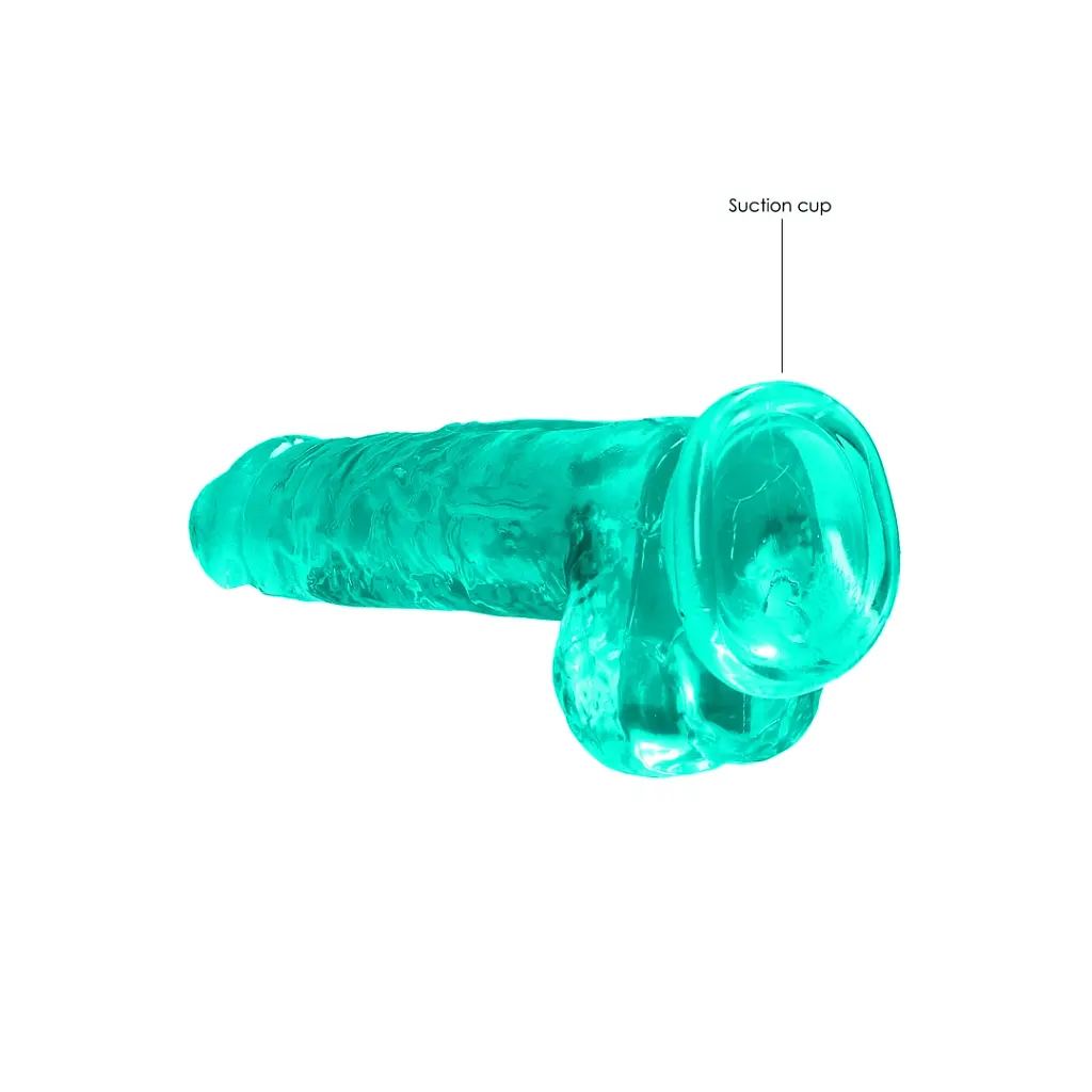 Фалоімітатор RealRock Crystal Clear 8" 21 см (зелений) - фото 2