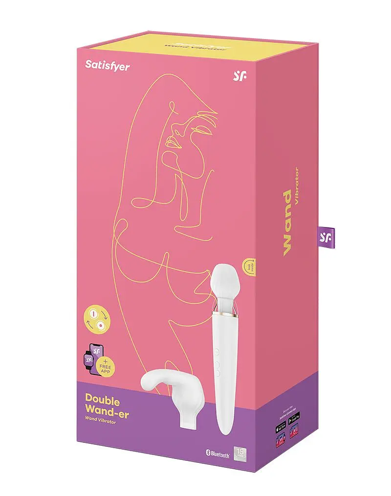 Смарт-вібромасажер зі змінною головкою Satisfyer Double Wand-er - фото 6