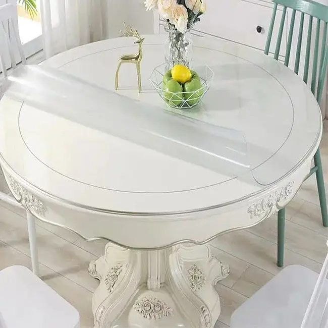 Мягкое стекло Прозрачная силиконовая скатерть на стол Soft Glass Защита для мебели 1.8х1.0м (толщина 1.5мм) - фото 5
