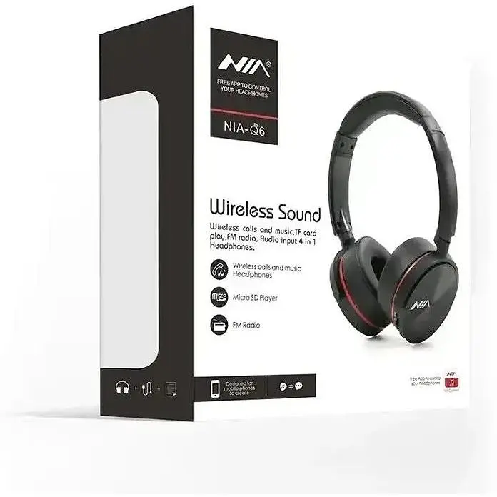 Бездротові навушники Nia Q6 Bluetooth з функцією плеєра Black - фото 6