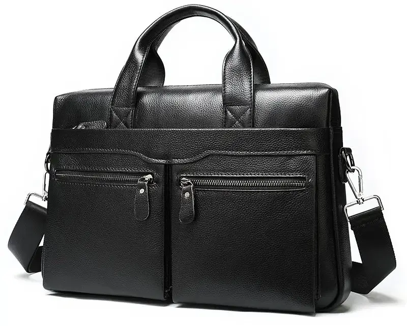 Чоловіча сумка для ноутбука й документів чорна SK N76955 Tiding Bag - фото 6
