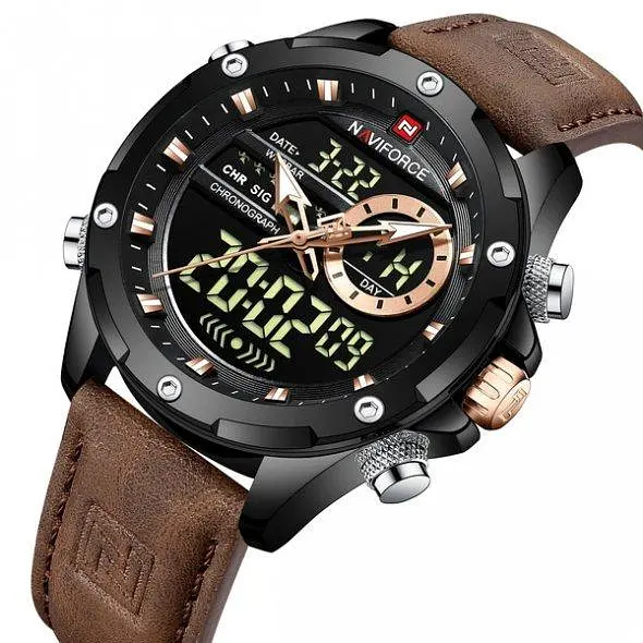 Тактичний водостійкий кварцовий годинник Naviforce Pride black - фото 2