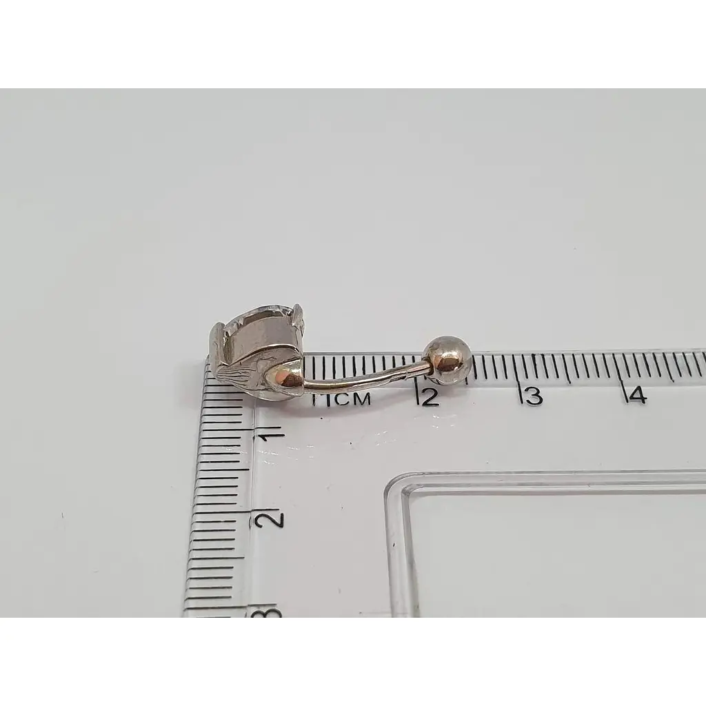 Серебряная серьга для пирсинга пупка Silvex 925. ПР2Ф/026 - фото 2