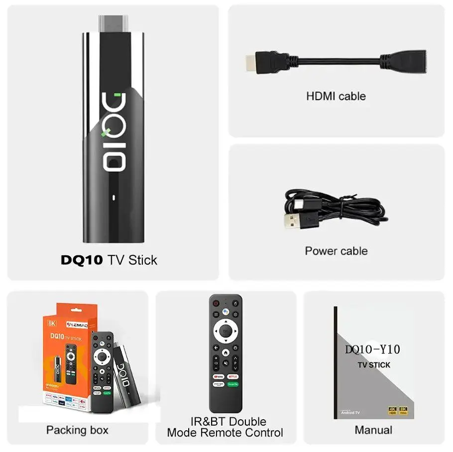 Смарт ТБ медіаплеєр Android 13 SmartTV Lemfo DQ-10 TV Stick ATV 4/32 Гб з голосовим пультом - фото 3