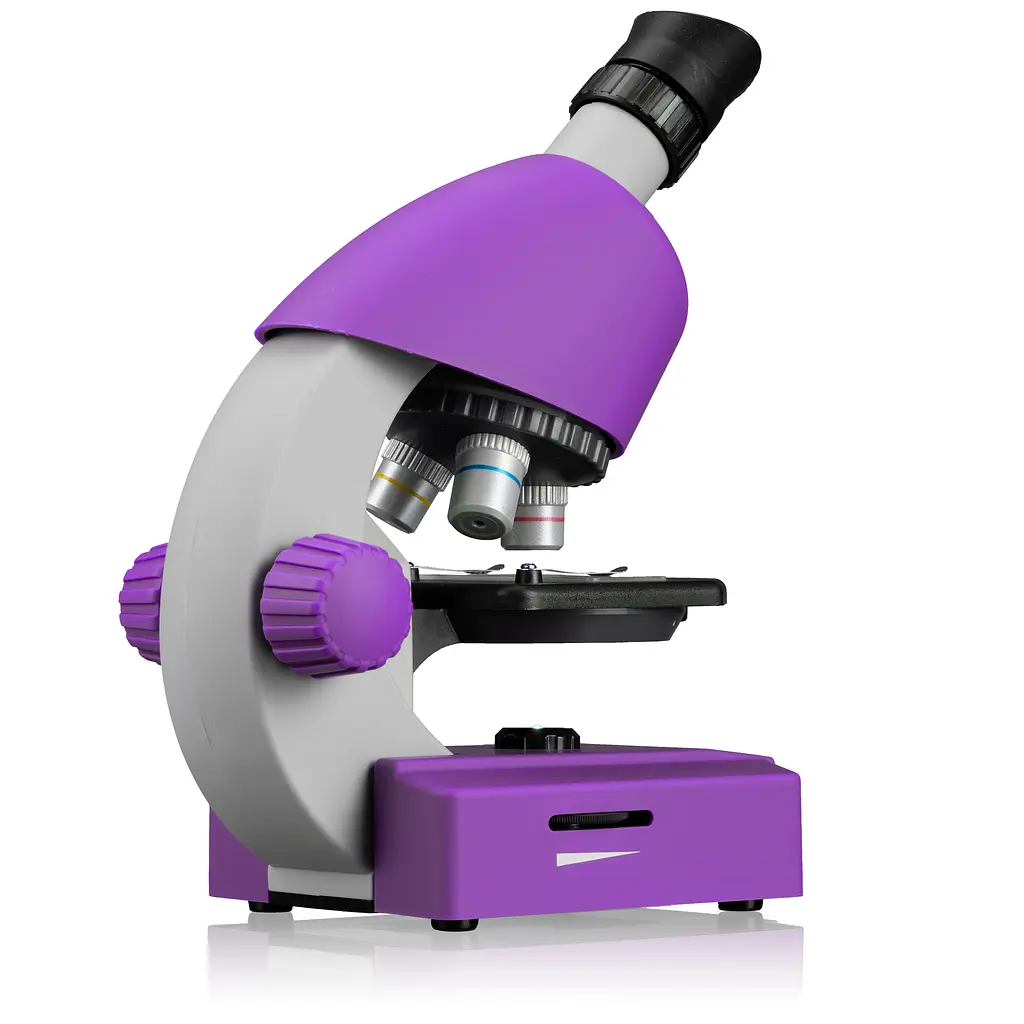 Мікроскоп Bresser Junior 40x-640x Purple з набором для дослідів і адаптером для смартфона (8851300GSF000) - фото 3