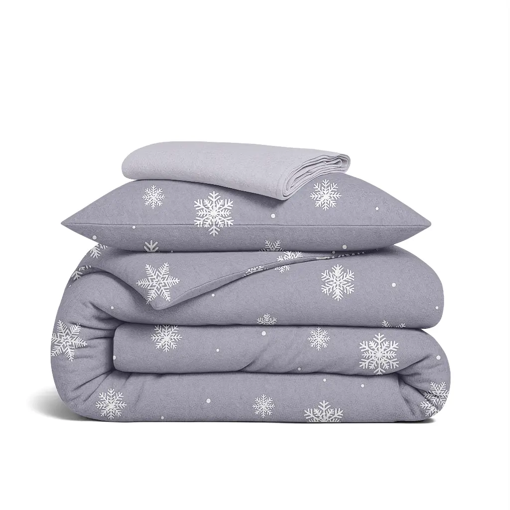 Дитяча постільна білизна фланель в ліжечко SNOWFLAKES FROST CS4 COSAS (4822052477144)