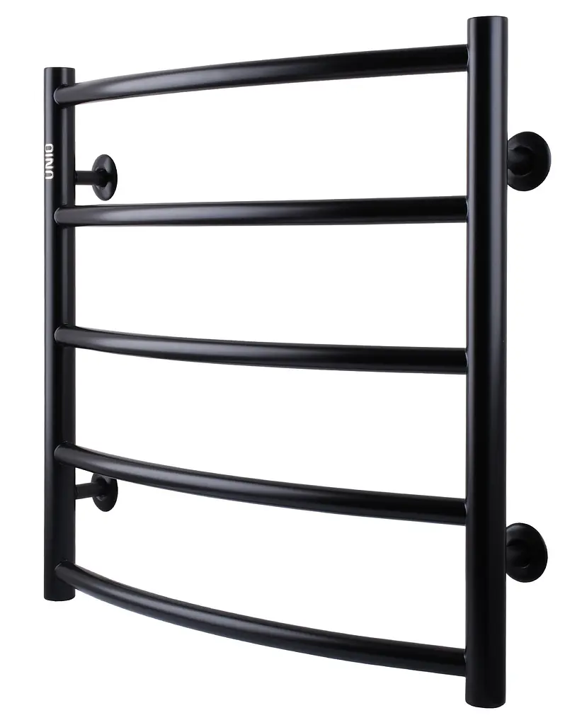 Водяна рушникосушка Unio LD W 500-500-5 BLK Драбинка Дуга чорна, Чорний матовий - фото 2