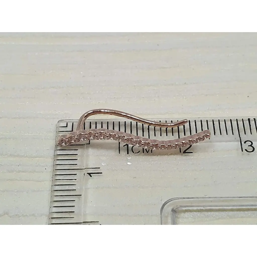 Золотые серьги-каффы Favoritum с фианитами. 211493 - фото 3