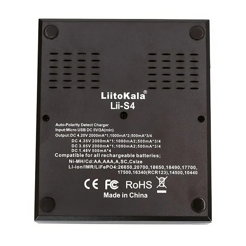 Зарядка на 4 канали для АА та ААА 18650 LiitoKala Lii-S4 та акумуляторна батарея 18650 GreeLite - фото 9