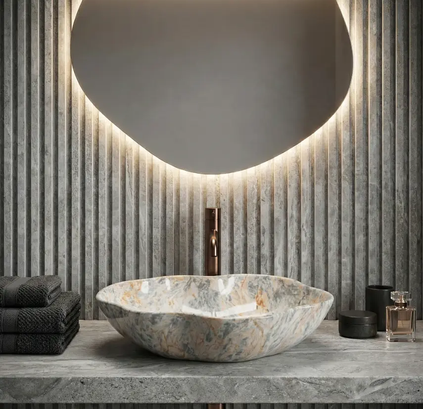 Умивальник Rea Pearl накладний 50.5x38 см ruststone REA-U0620 - фото 4