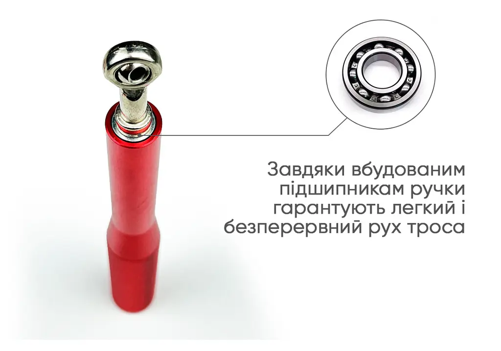 Швидкісна скакалка EasyFit Aluminium зі сталевим тросом та алюмінієвими ручками червона (EF-1910-R) - фото 4