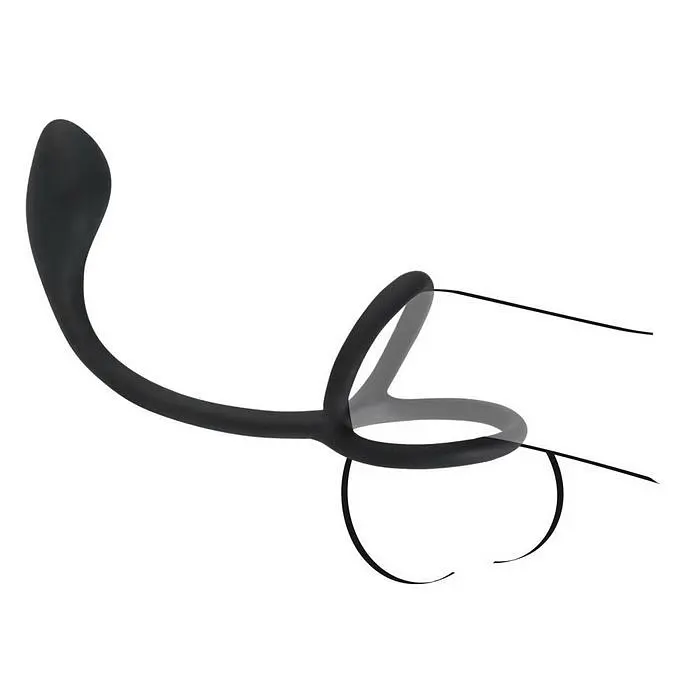 Ерекційне кільце Orion Black Velvets CockBall Ring+Plug - фото 6