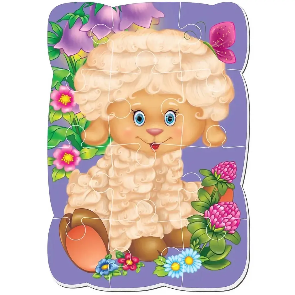 Уцінка. Пазли на магніті Vladi Toys Малюк зможе Вівця А5 12 елементів (VT3301-02)