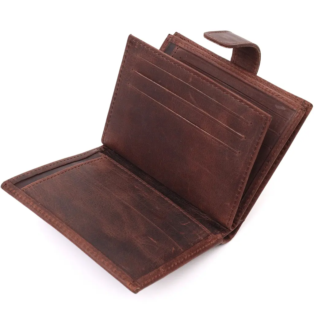 Чоловічий гаманець у vintage шкіри 9.5х11х2.5 см KARYA 9.5х11х2.5 см acs0024259 - фото 4