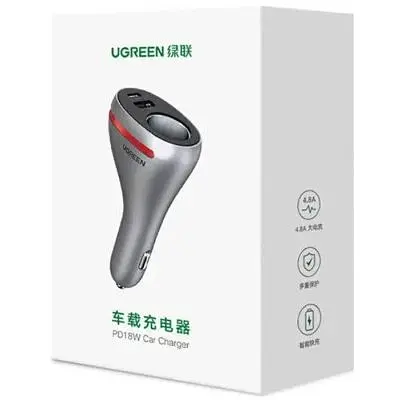 Зарядний пристрій Ugreen USBC PD20W + USB QC3.0 silver (60712) - фото 2