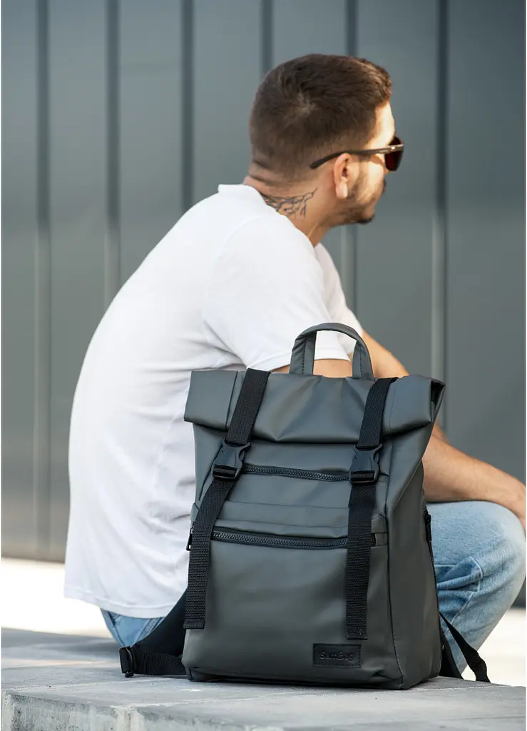Мужской рюкзак Sambag RollTop Zard графитовый 31 х 30 х 16 см (24238009m) - фото 7