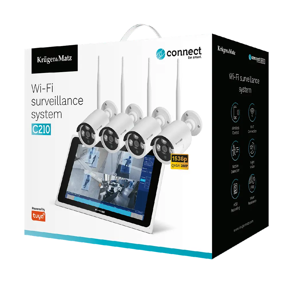 Комплект для видеонаблюдения Wi-Fi Kruger&Matz Connect C210 Tuya Full HD - фото 8