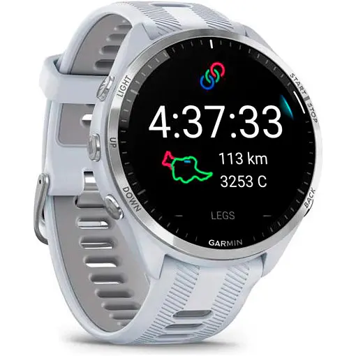 Смарт-часы Garmin Forerunner 965 Titanium Bezel with Whitestone Case and Whitestone/Powder Gray Silicone Band (010-02809-01/11) [89359] - фото 2