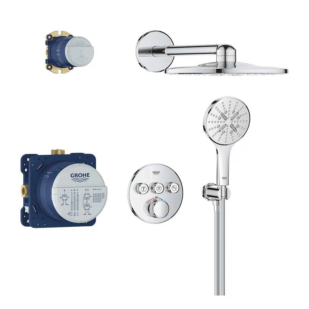 Душевая система скрытого монтажа Grohe Grohtherm Smartcontrol с Rainshower SmartActive 310 34863000, Хром - фото 2