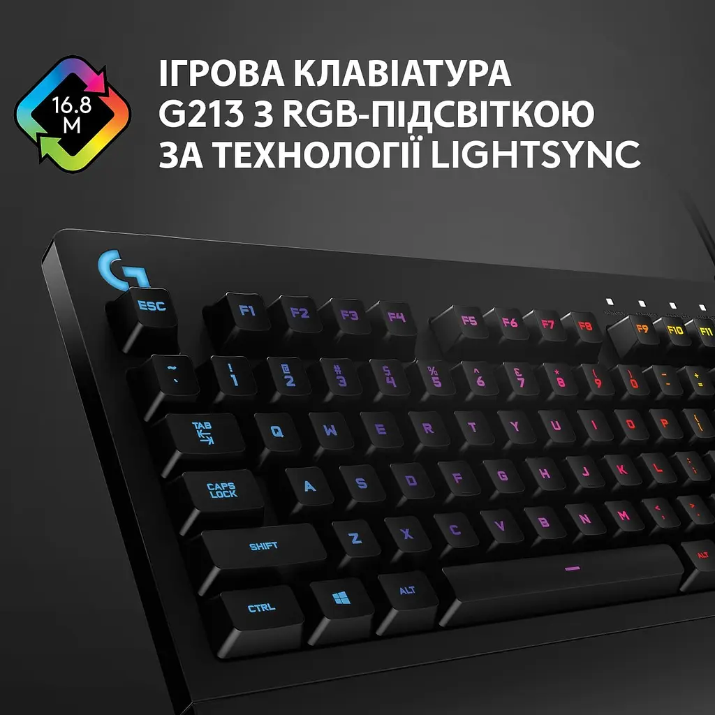 Клавіатура Logitech G213 Prodigy USB Black (920-010740) - фото 4