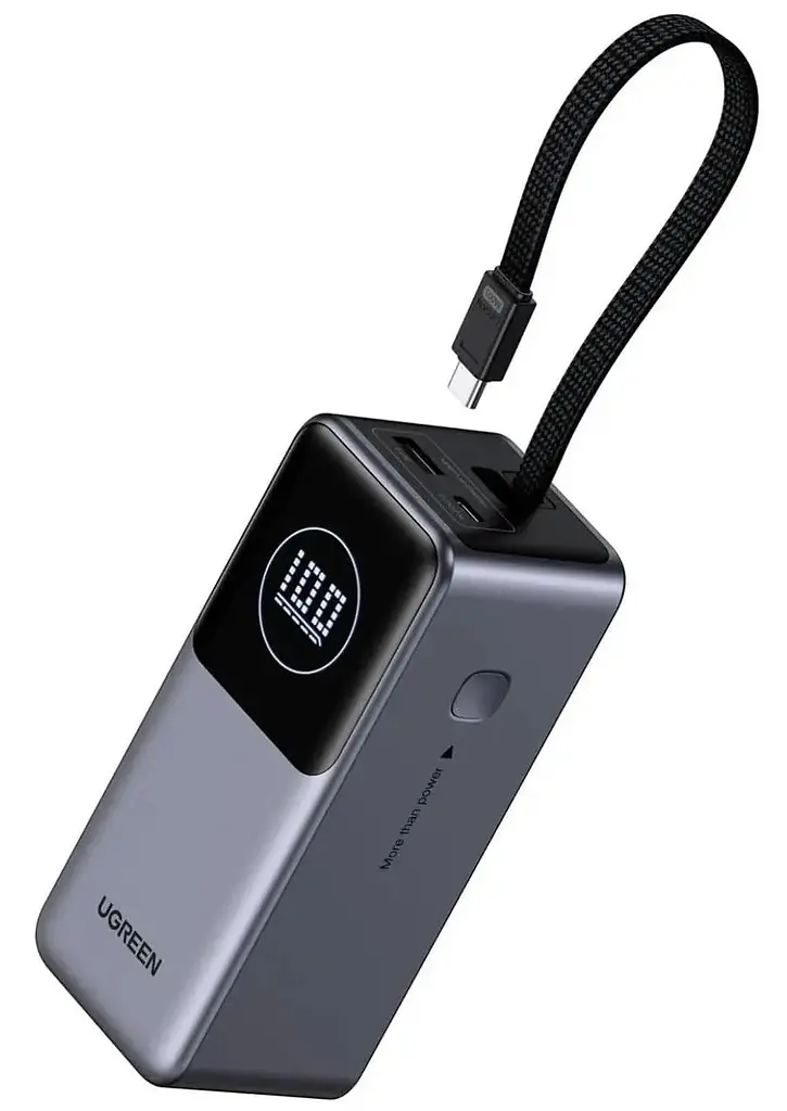 Зовнішній акумулятор UGREEN PB723 Nexode 20000mAh 130W Power Bankwith Built-in Cable