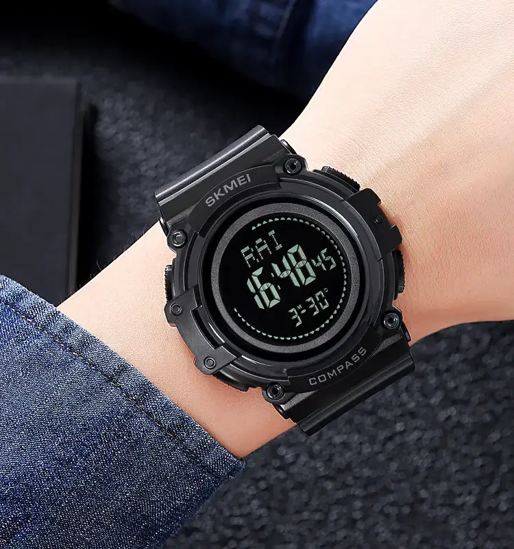 Спортивний годинник чоловічий Skmei 2233 compass Чорний (2633529390) - фото 5