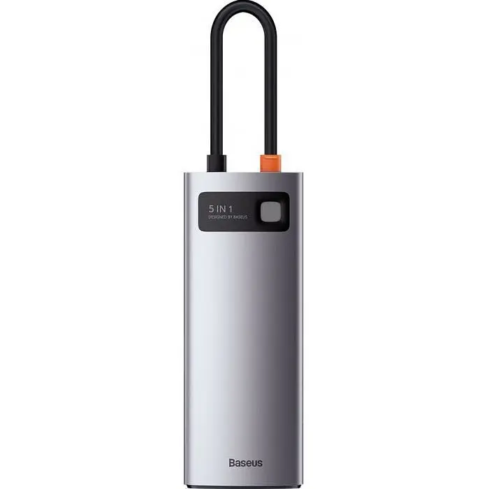 USB-хаб Baseus Metal Gleam Series 5-in-1 Multifunctional Type-C Hub Space Gray (CAHUB-CX0G) [72630] - фото 3