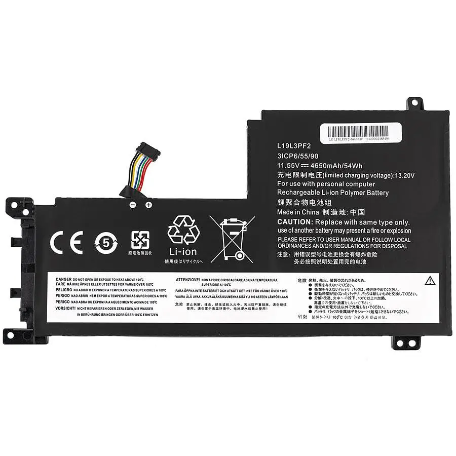 Батарея для ноутбука Lenovo L19C3PF5 (IdeaPad 5 15IIL05) 11.55V 4650mAh Чорний - фото 2