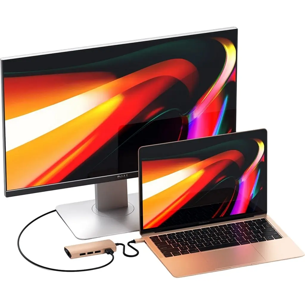 Адаптер Satechi Aluminum Type-C Multi-Port Adapter 4K with Ethernet V2 Gold (ST-TCMA2G) - фото 7