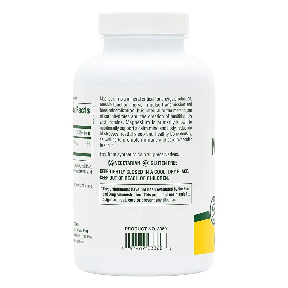 Магній Natures Plus Magnesium 200 mg, 180 таблеток - фото 3