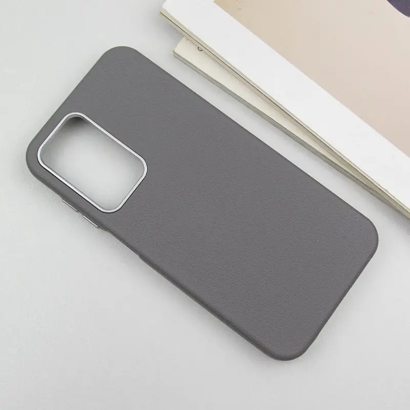 Кожаный чехол Leather Case Metal Buttons для Samsung Galaxy A15 4G/5G / M15 5G Titanium Gray - фото 3