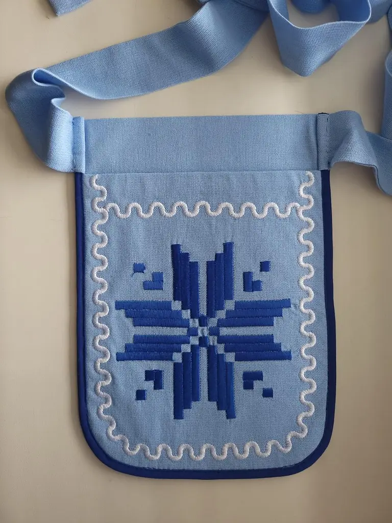 Кишенька блакитна з вишивкою, ладунка з вишивкою, гаман жіночий - фото 2