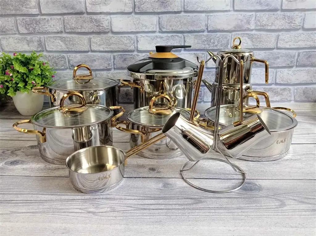 Набір посуду O.M.S. Collection 1087 Gold 18 предметів - фото 6